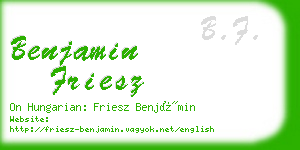 benjamin friesz business card